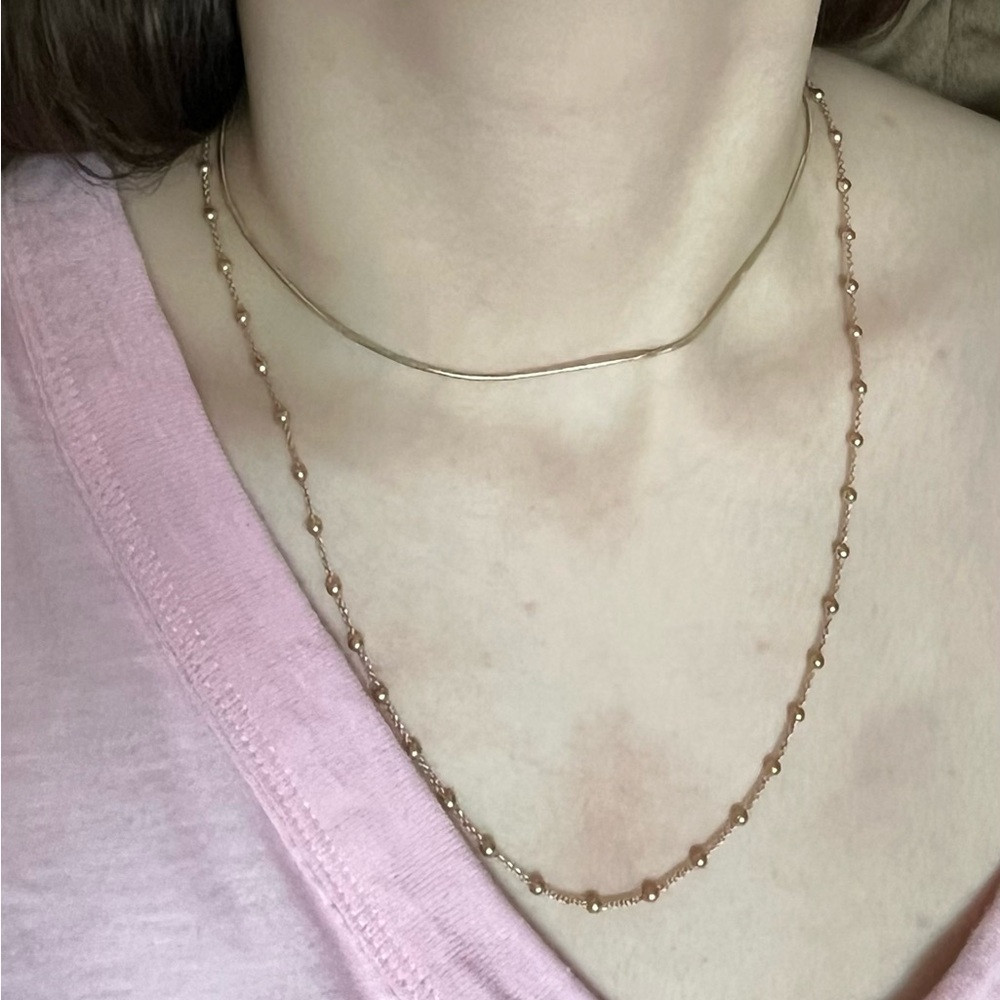 American Eagle Gold Beaded Chain Set of Three Necklaces